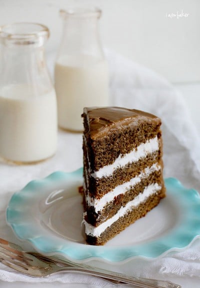 This beautiful layer Coffee Cake is made with coffee, chocolate, and glorious whipped cream! Try this COFFEE CAKE, CHOCOLATE CAKE, CHOCOLATE COFFEE CAKE, COFFEE WHIPPED CREAM, HOMEMADE WHIPPED CREAM, LAYER CAKE, COFFEE FROSTING #coffeecake #coffeecreamcake #pioneerwoman #layercake #chocolate #chocolatecake #coffeewhippedcream 一片咖啡奶油蛋糕