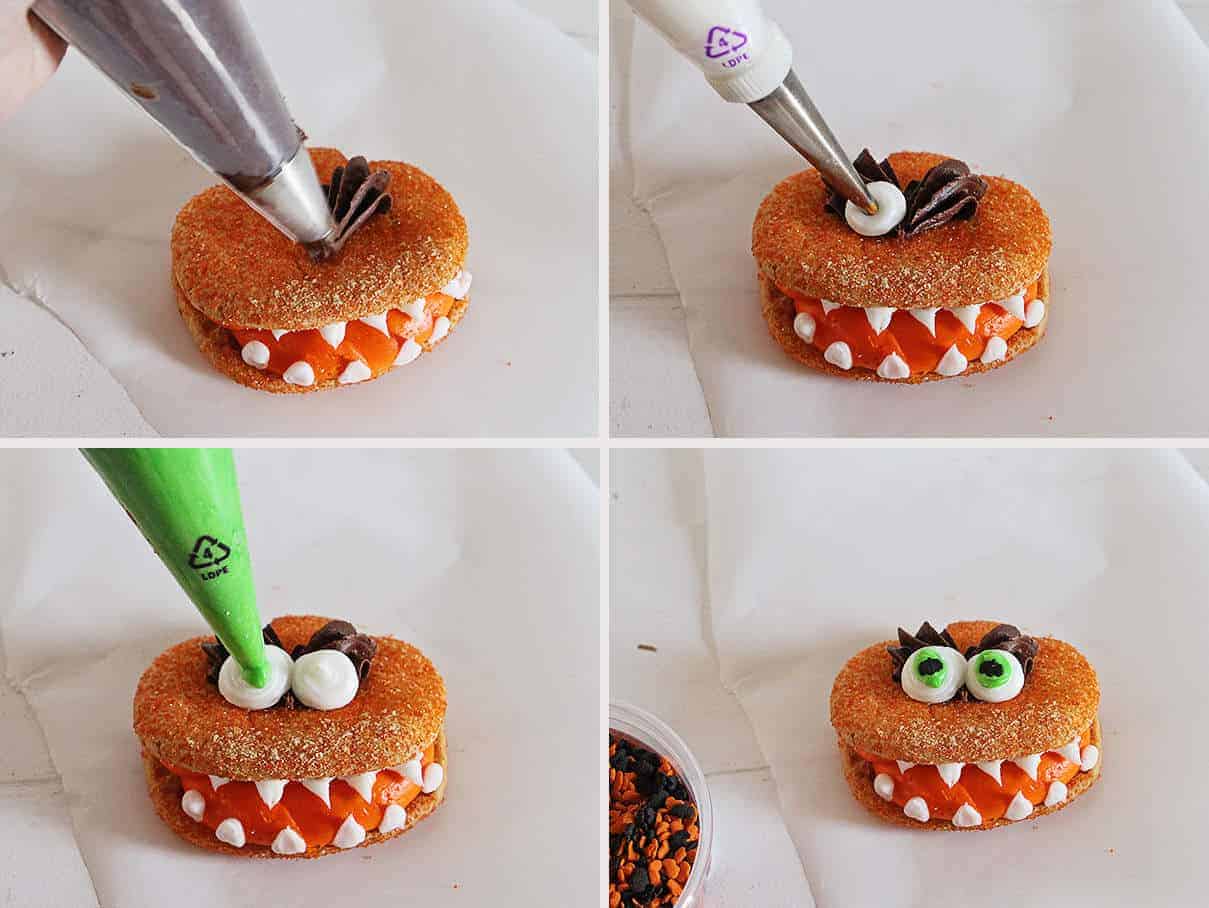 教程如何让怪物万圣节饼干# # #奶油乳酪# iambaker cookie