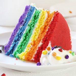 彩虹饼干蛋糕与彩虹碎屑糖霜!