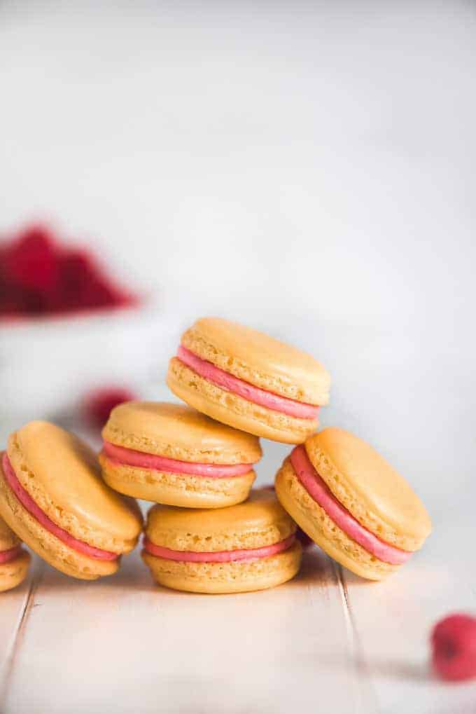 Raspberry Lemon Macaroons #Macaroons #Macarons #Buttercream #Iambaker #dessert 树莓柠檬杏仁饼