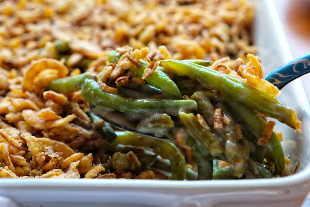 Classic Green Bean Casserole. casserole, green bean casserole, holiday cooking, holiday menu, thanksgiving, thanksgiving menu, christmas, christmas menu, iambaker 经典的青豆砂锅