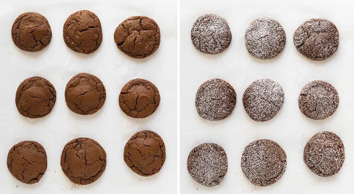 Peppermint Patty Stuffed Chocolate Cookies are a chocolate cookie bursting with a surprise peppermint patty inside for the perfect holiday treat! peppermint patty stuffed chocolate cookie, peppermint patties, chocolate cookies, iambaker, holiday treats, chocolate peppermint cookies, baking, cookies 薄荷帕蒂塞巧克力饼干和无糖糖果