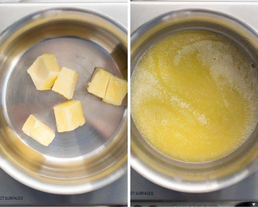平底锅里的黄油几乎融化了