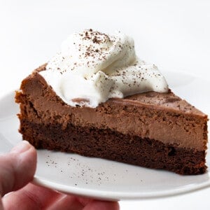 牵手的白色板巧克力蛋糕底巧克力芝士蛋糕。