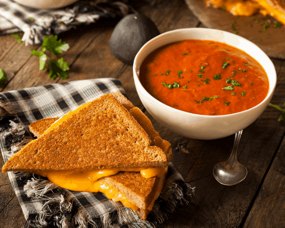 烤奶酪和番茄汤gydF4y2Ba