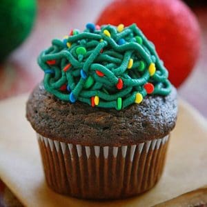 纠结的圣诞光纸杯蛋糕!