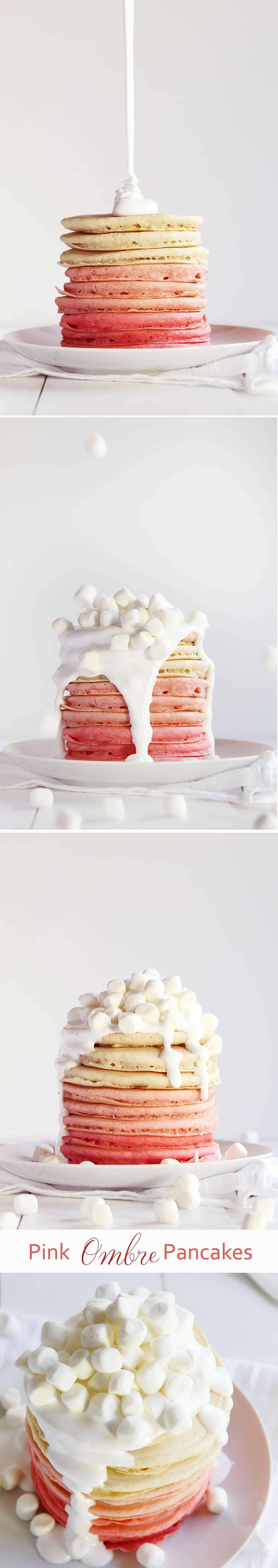 如此甜美粉色煎饼配一个颓废的棉花糖绒毛!