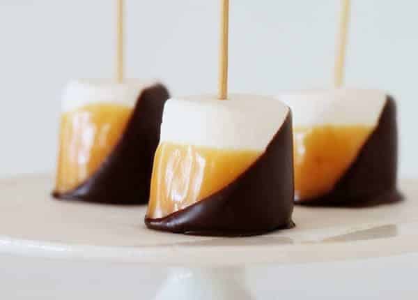 棉花糖的焦糖和巧克力