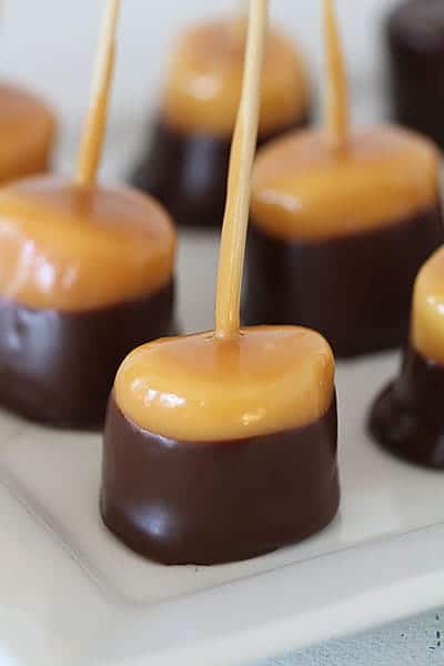 棉花糖的焦糖和巧克力