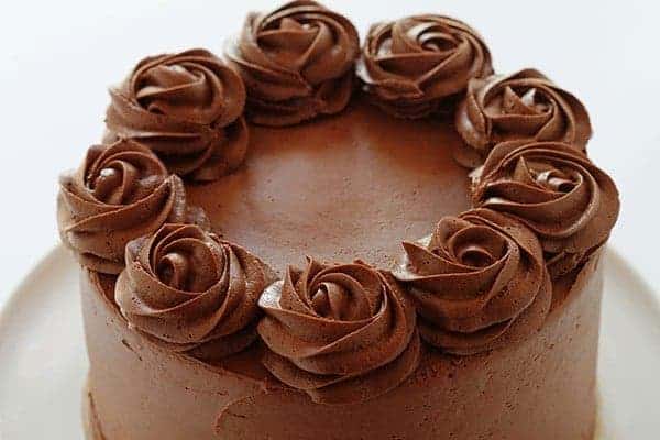 精美的巧克力糖霜樱桃蛋糕