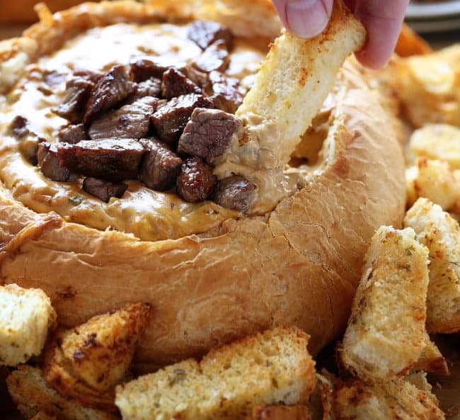 我自己做的经典费城芝士牛排蘸酱!