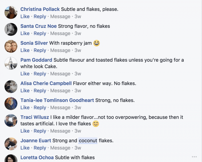 人们对椰子蛋糕有强烈的感觉!