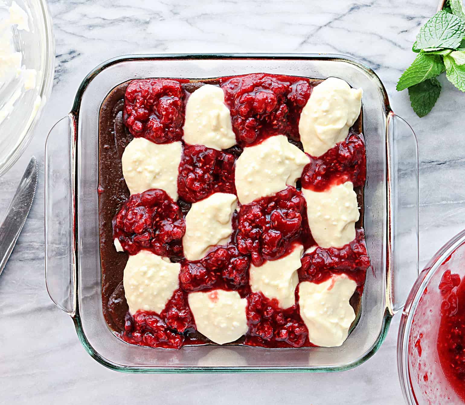 简易树莓芝士布朗尼蛋糕