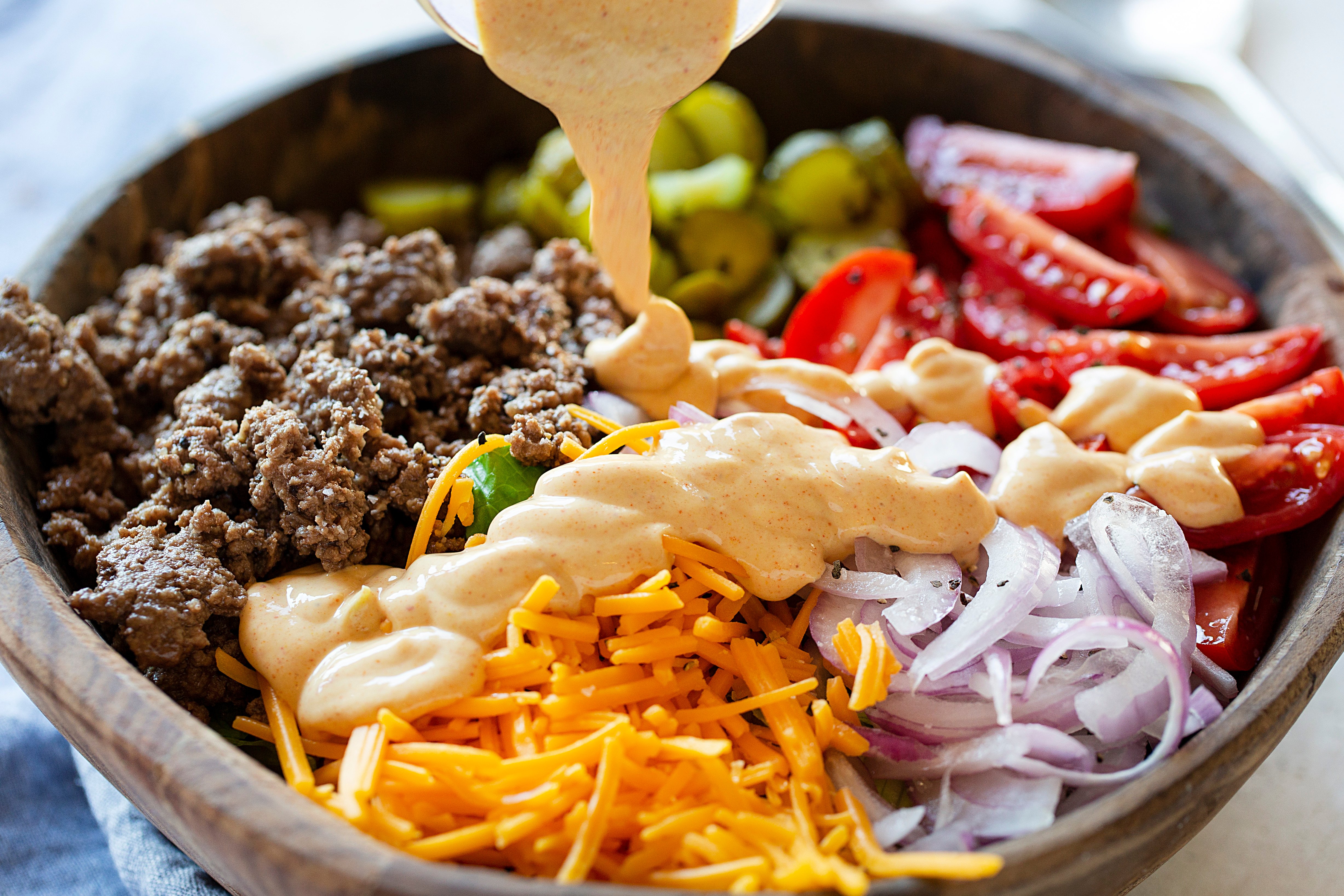 自制芝士汉堡沙拉gydF4y2Ba