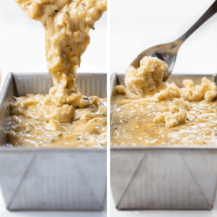 西葫芦苹果面包的生面糊和面包碎