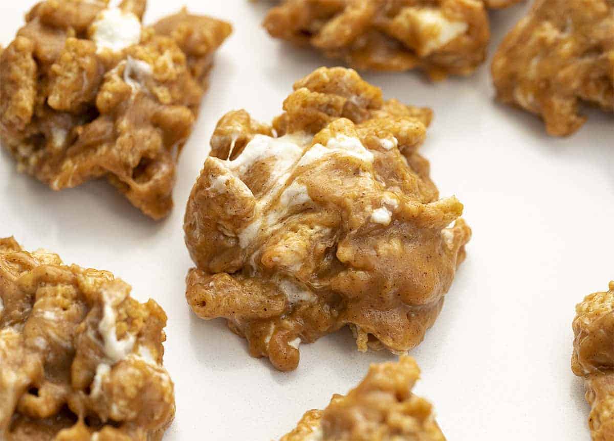 白色柜台上的南瓜香料饼干