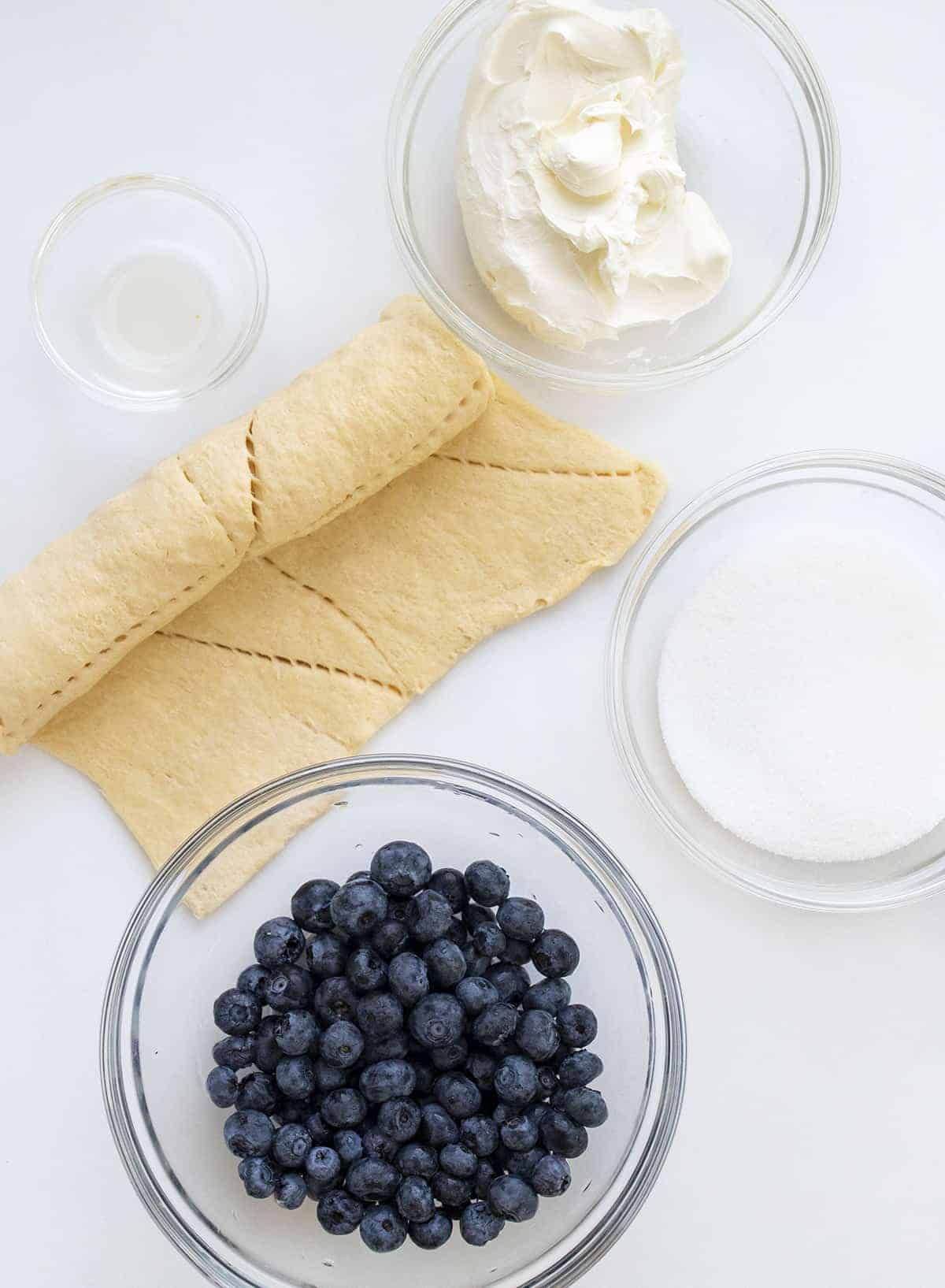 蓝莓奶油奶酪月牙的配料