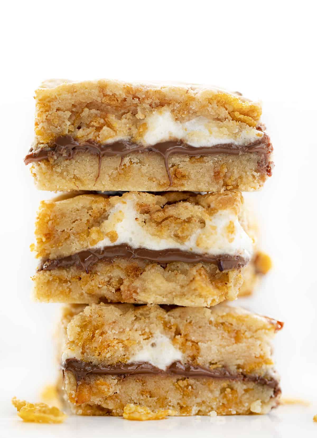 堆叠玉米片棉花糖巧克力酒吧