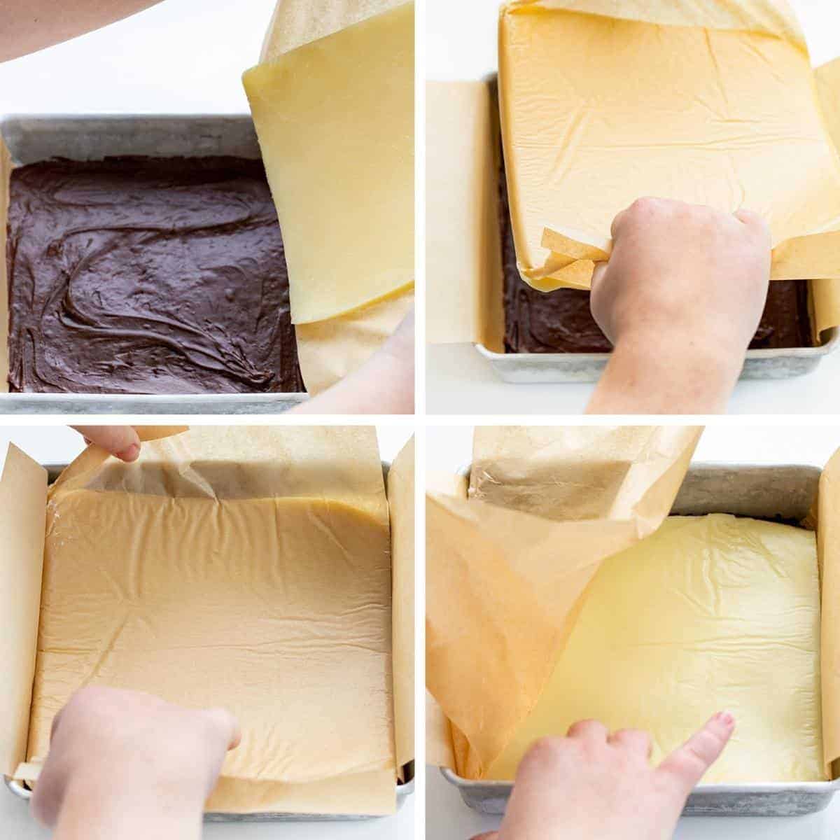 将冰镇焦糖加入布朗尼面糊锅24小时焦糖布朗尼