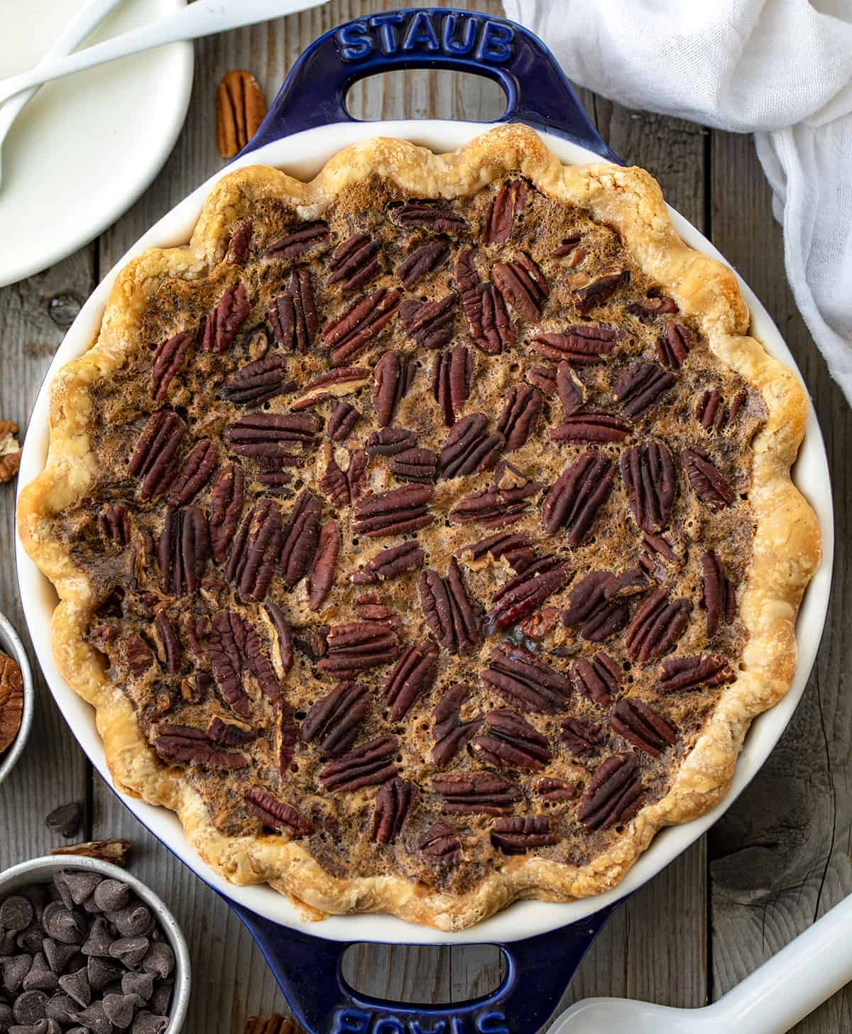 头顶上的巧克力山核桃派