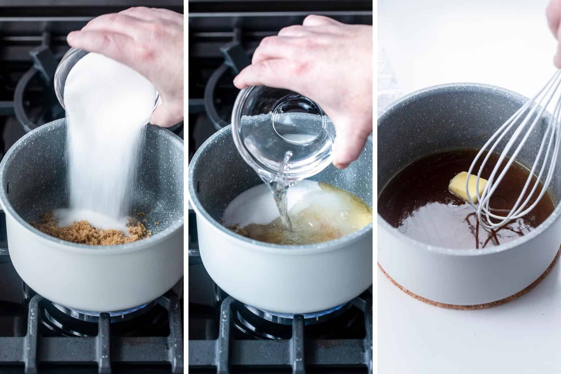 冰糖曲奇拿铁在平底锅中的制作步骤