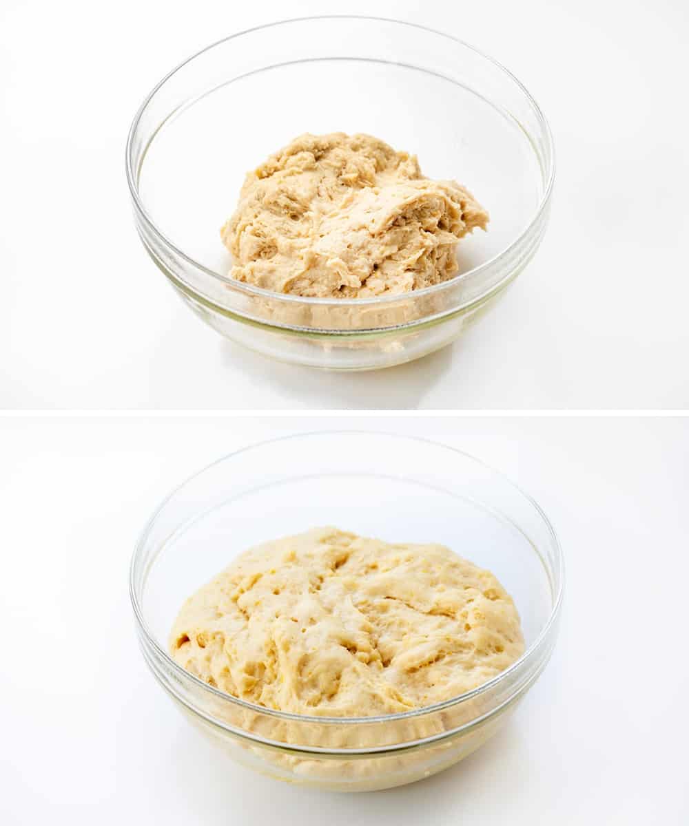 环凌糕点面团混合后,后上升。